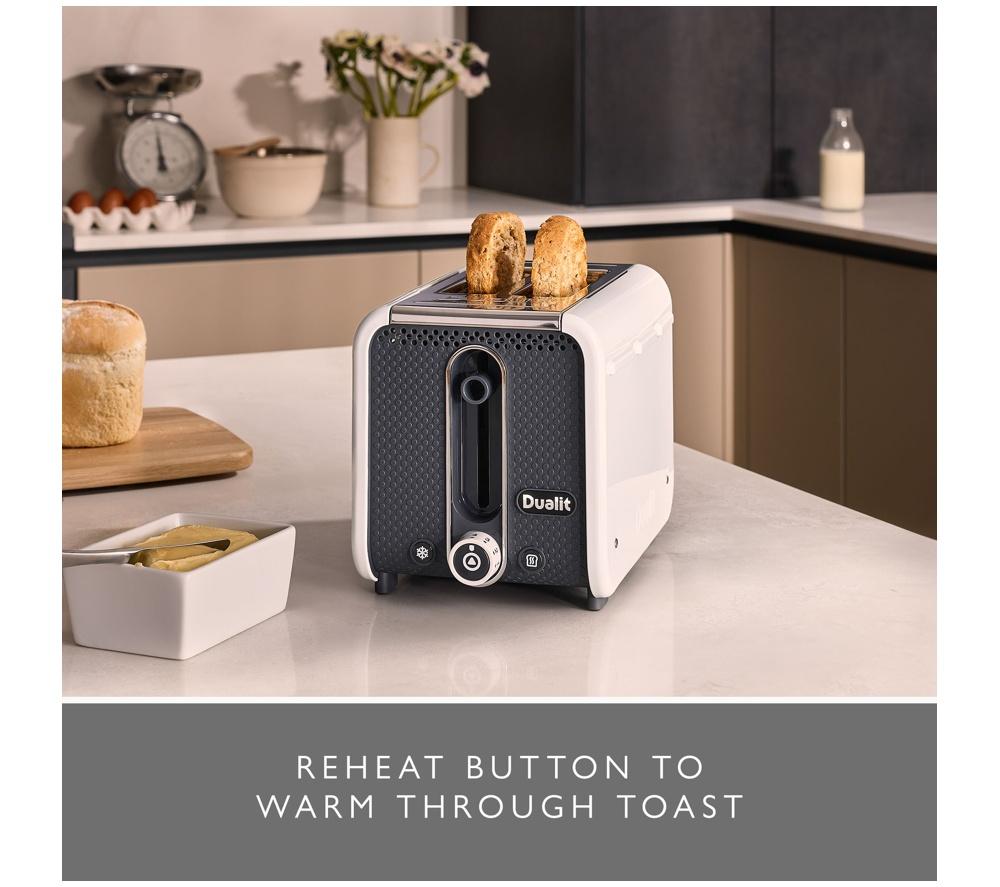 DUALIT Studio 26412 2-Slice Toaster - White & Grey image number 6 of 7