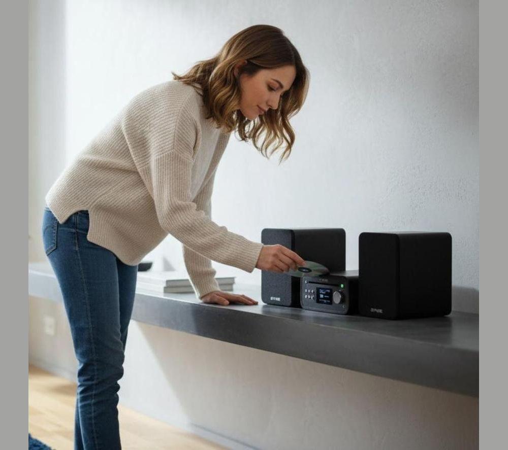 PURE Classic Stereo Mini Hi-Fi System - Black image number 4 of 7