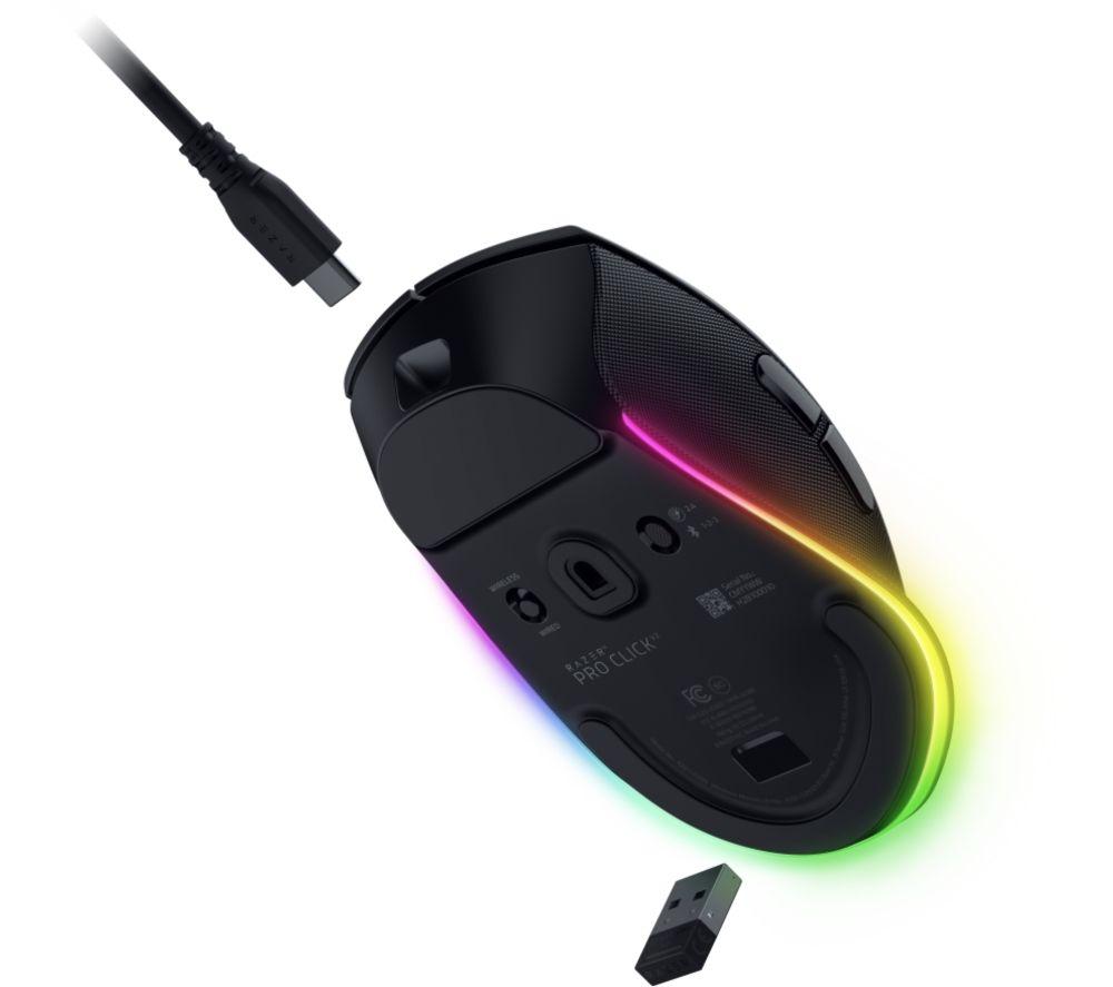 RAZER Pro Click V2 RGB Wireless Optical Gaming Mouse - Black image number 5 of 5