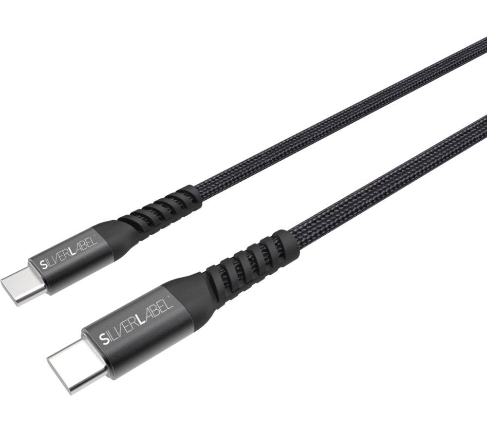 SILVERLABEL Braided Magnetic USB Type-C to USB Type-C Cable - 1 m, Black
