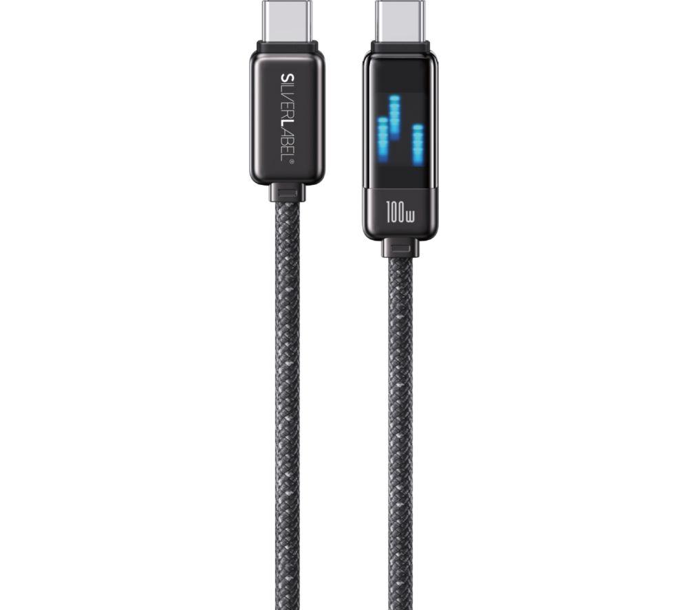 SILVERLABEL LED 100 W USB Type‑C Cable - 1.2 m, Black