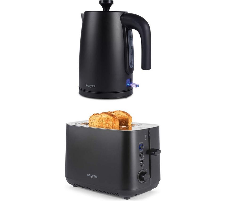 SALTER COMBO-9065 Kuro Kettle & 2-Slice Toaster Bundle - Black