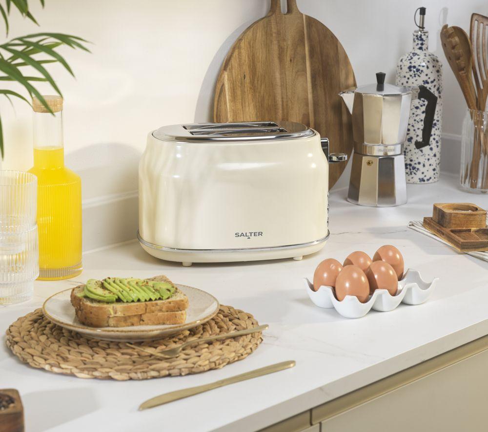 SALTER Retro COMBO-9611 Electric Kettle, 2-Slice Toaster & Microwave Bundle - Cream image number 2 of 2