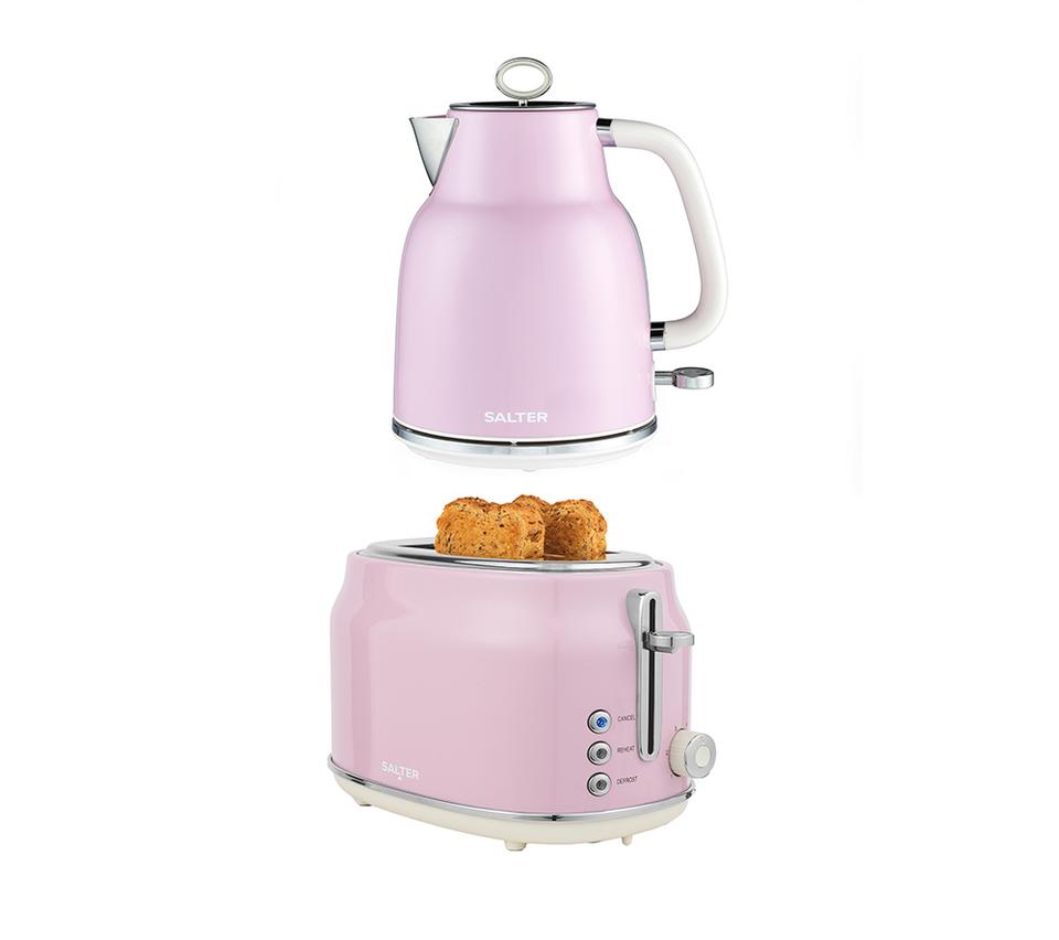 SALTER COMBO-9766 Retro Jug Kettle and 2-Slice Toaster Bundle - Pink