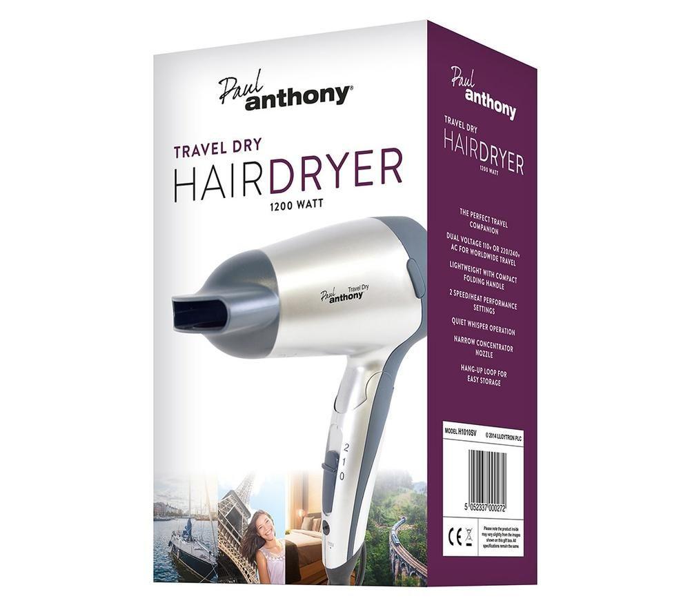PAUL ANTHONY Travel Dry H1010SV Hair Dryer &ndash; Silver image number 2 of 3