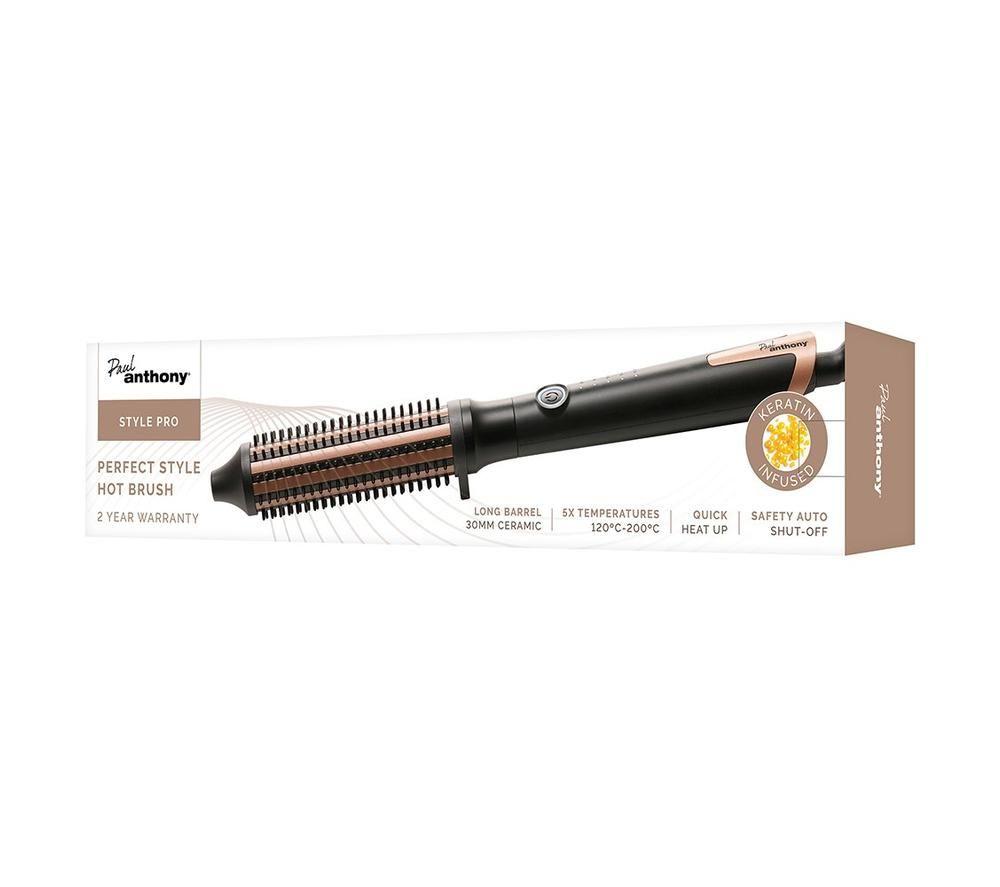 PAUL ANTHONY StylePro H2120 Keratin Ceramic Hot Brush - Black image number 3 of 5
