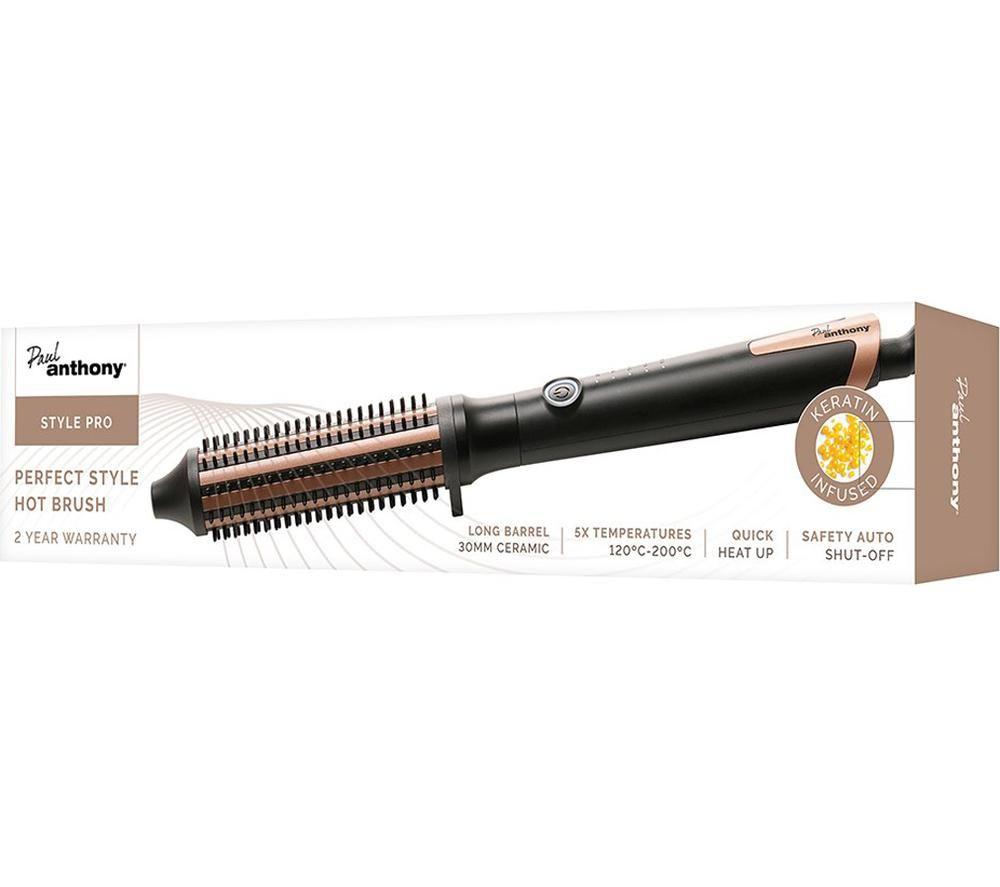 PAUL ANTHONY StylePro H2120 Keratin Ceramic Hot Brush - Black image number 4 of 5