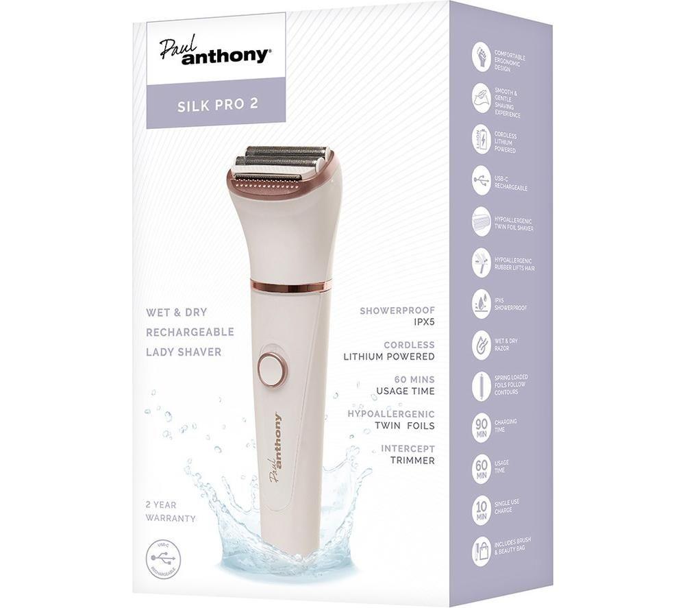 PAUL ANTHONY Silk Pro 2 H3211 Cordless Wet & Dry Foil Lady Shaver &ndash; White image number 3 of 3
