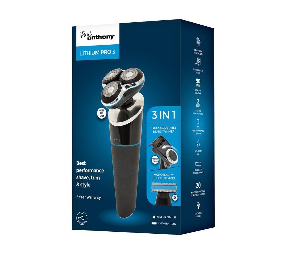 PAUL ANTHONY Lithium Pro 3 H5021 Rotary Shaver - Black image number 3 of 6