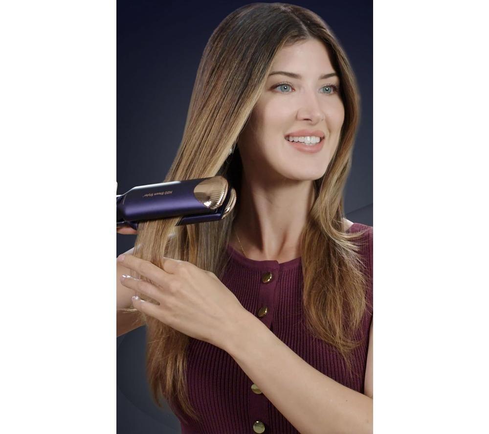 THANE H20 Steam Styler 2-in-1 Straightener & Curler - Purple image number 2 of 14