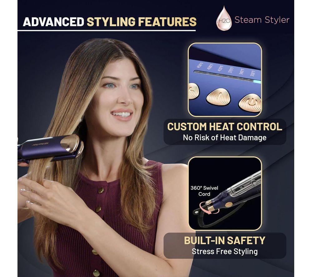 THANE H20 Steam Styler 2-in-1 Straightener & Curler - Purple image number 5 of 14