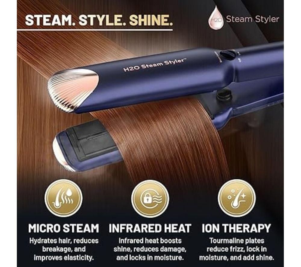 THANE H20 Steam Styler 2-in-1 Straightener & Curler - Purple image number 8 of 14