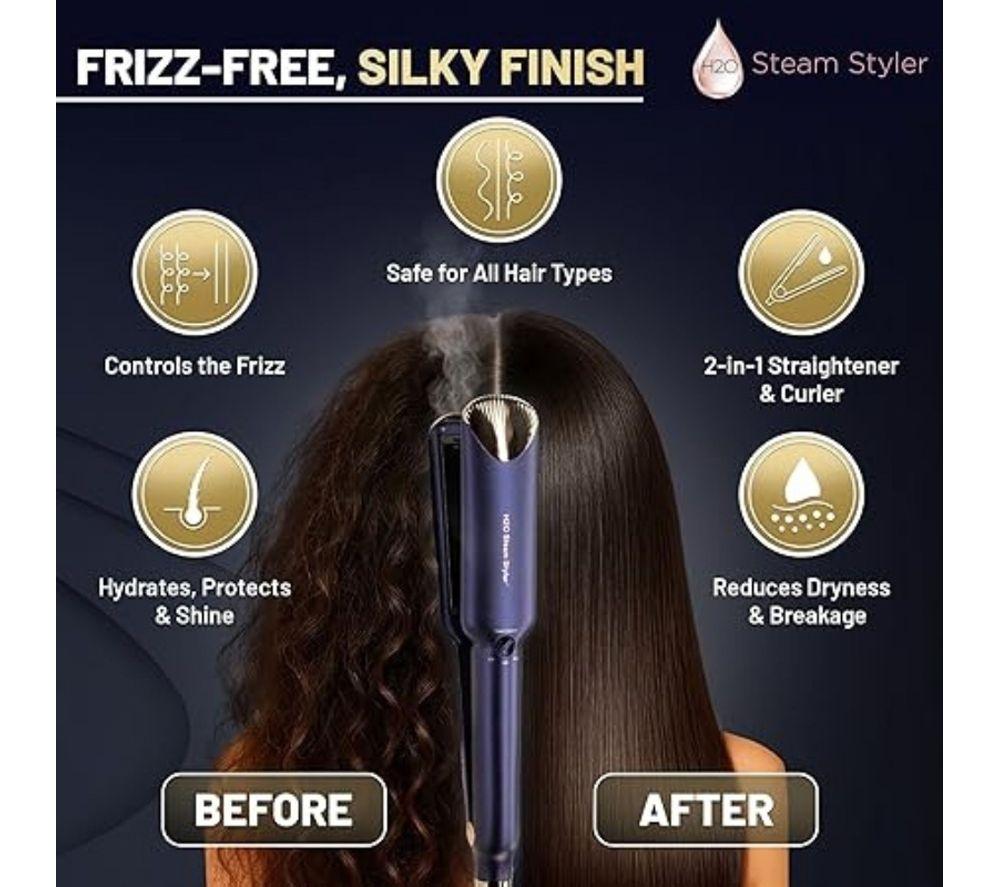 THANE H20 Steam Styler 2-in-1 Straightener & Curler - Purple image number 11 of 14