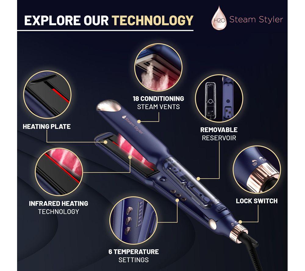 THANE H20 Steam Styler 2-in-1 Straightener & Curler - Purple image number 12 of 14