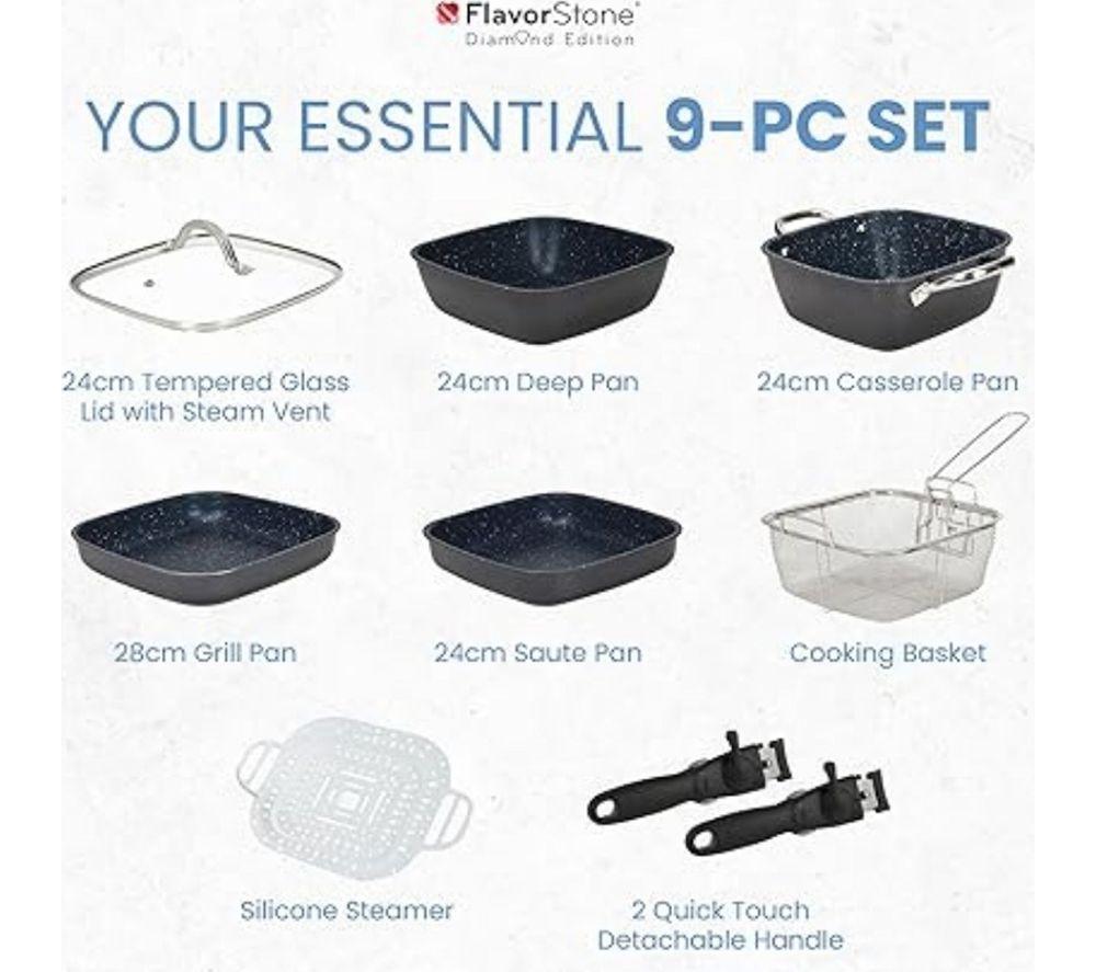 THANE Diamond Chef's Collection Non-stick Pan Set - Navy image number 12 of 12