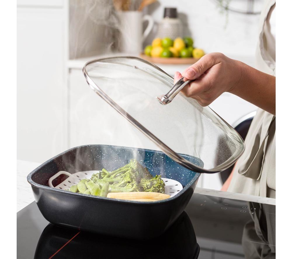 THANE Diamond Deep Frying Pan Set - Navy image number 4 of 4