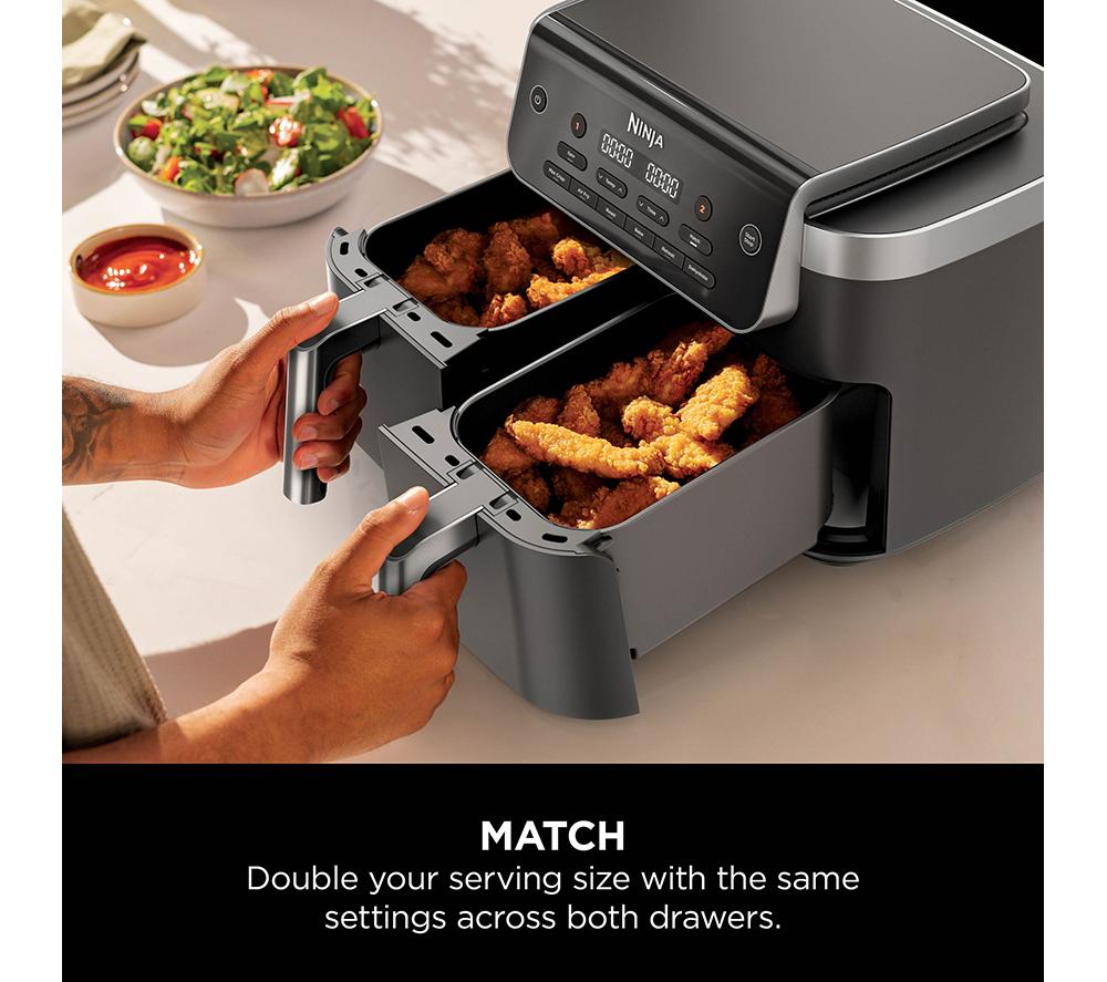 NINJA 6-in-1 DualZone DZ801UK 7.6L Air Fryer &ndash; Grey image number 3 of 11