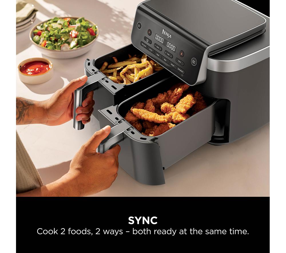 NINJA 6-in-1 DualZone DZ801UK 7.6L Air Fryer &ndash; Grey image number 4 of 11