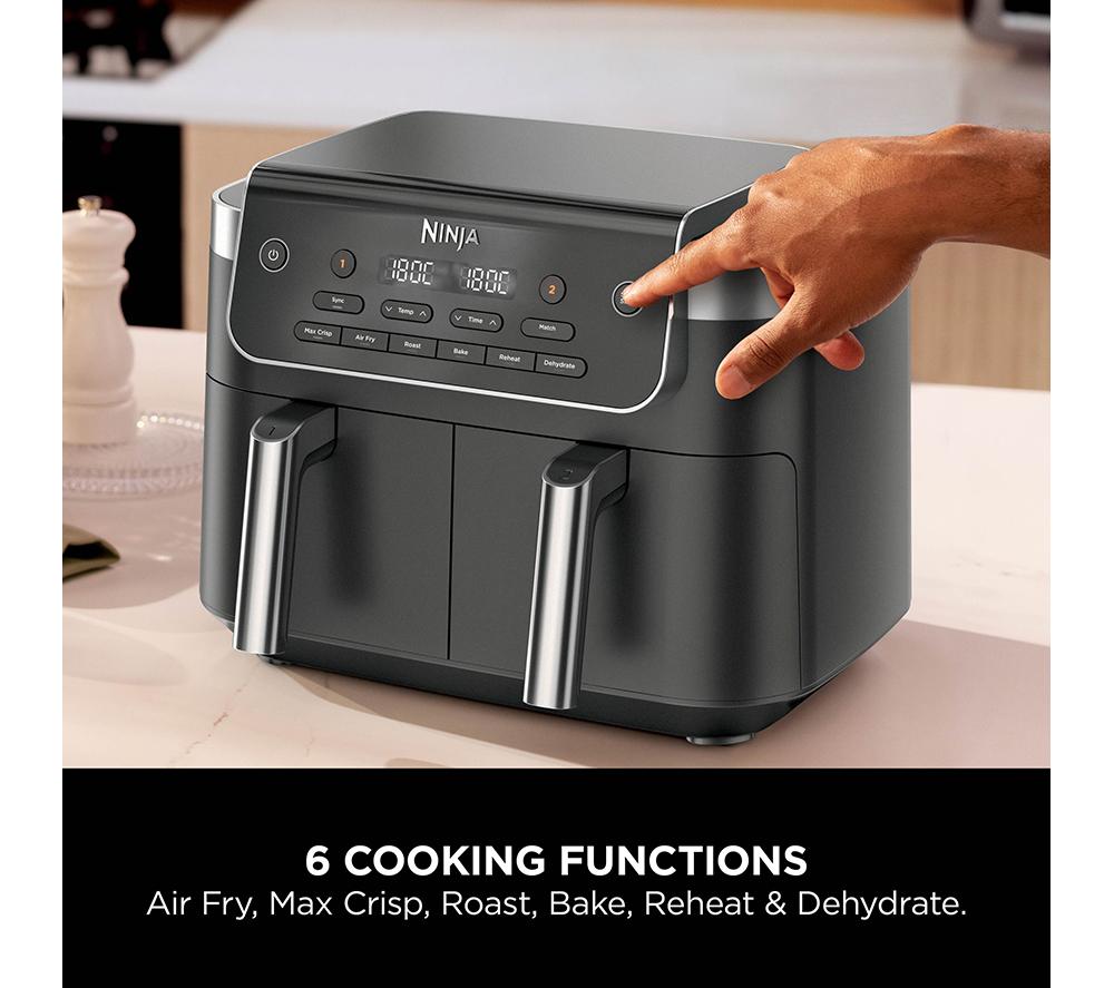 NINJA 6-in-1 DualZone DZ801UK 7.6L Air Fryer &ndash; Grey image number 5 of 11