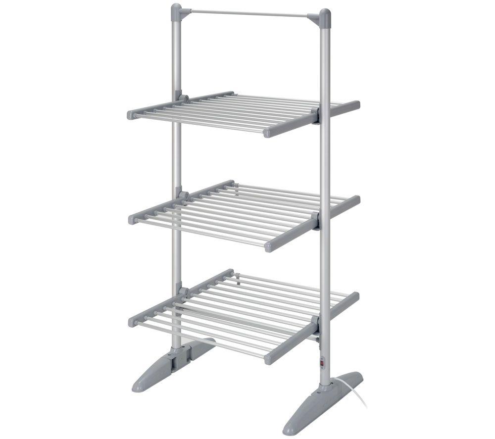 LOGIK L21TA26 3-Tier Heated Clothes Airer - Silver