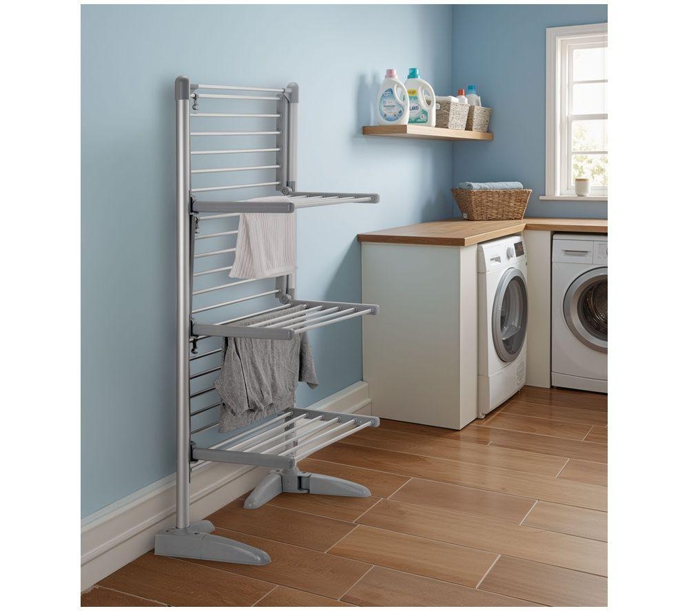 LOGIK L21TA26 3‑Tier Heated Clothes Airer - Silver image number 2 of 8