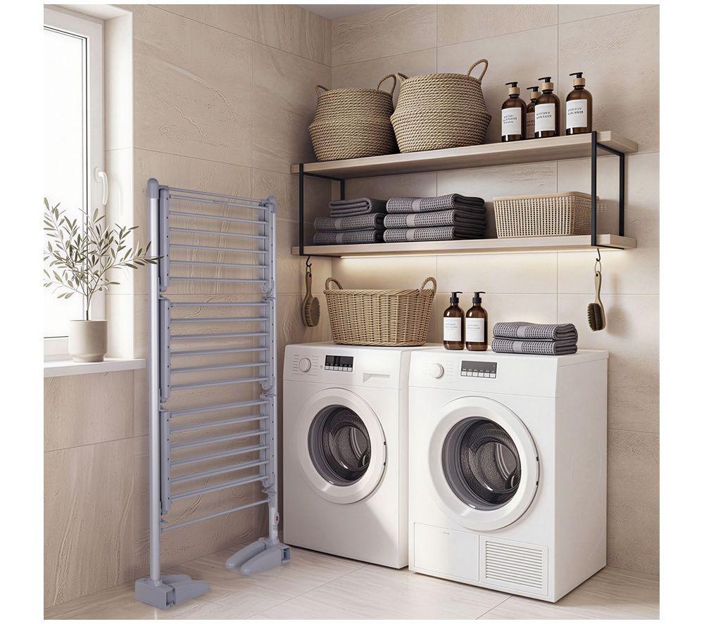 LOGIK L21TA26 3‑Tier Heated Clothes Airer - Silver image number 3 of 8