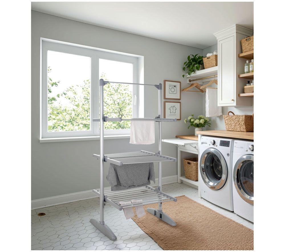 LOGIK L21TA26 3‑Tier Heated Clothes Airer - Silver image number 4 of 8