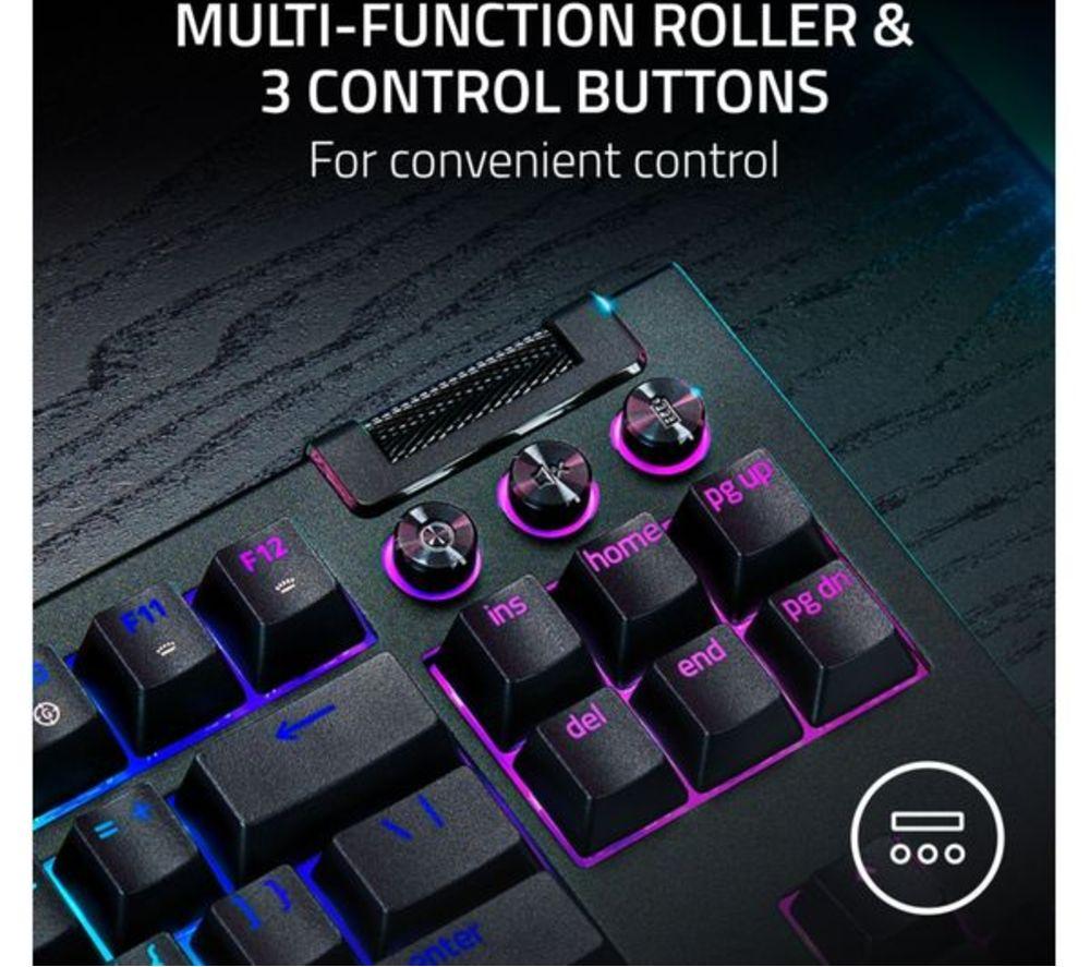 RAZER BlackWidow V4 Low-profile Tenkeyless HyperSpeed Wireless Mechanical Gaming Keyboard - Black image number 5 of 10