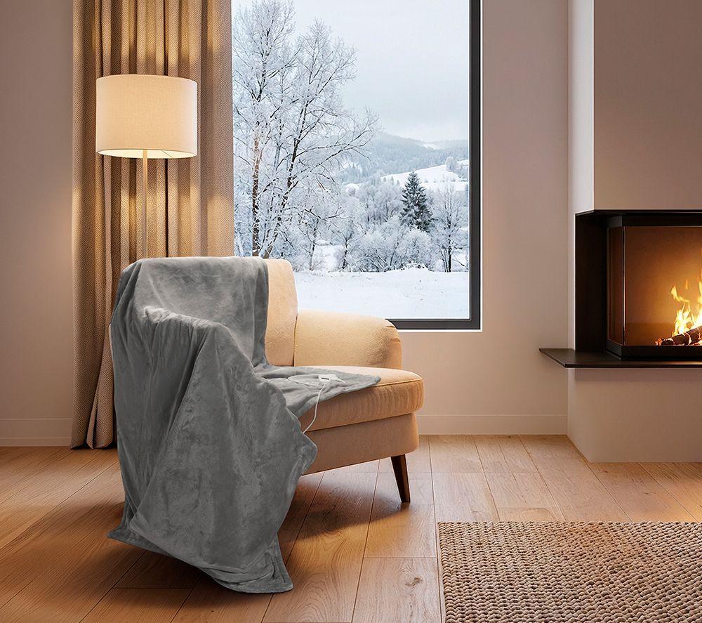 LOGIK L16HTG26 Heated Throw - Light Grey image number 3 of 3