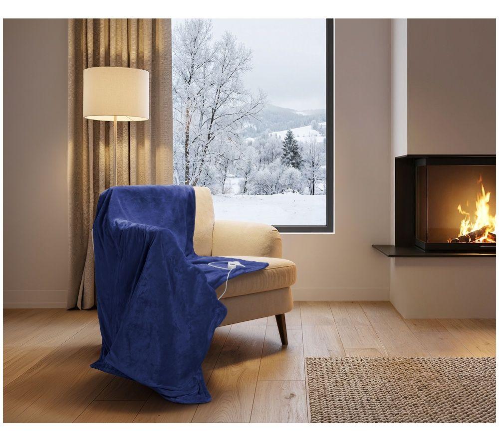 LOGIK L16HTB26 Heated Throw - Dark Blue image number 5 of 5