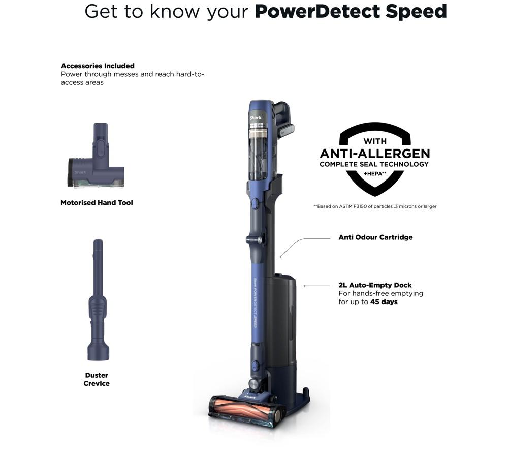 SHARK PowerDetect Speed Clean and Empty Pet Pro IA3241UKT Cordless Vacuum Cleaner &ndash; Ultramarine image number 12 of 14