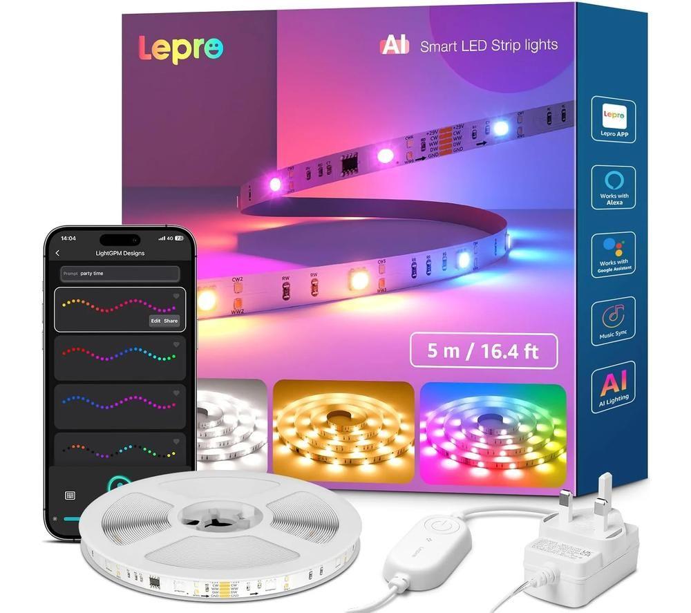 Lepro Ai Smart S2 Rainbow Strip Light - Rgb, 5 M