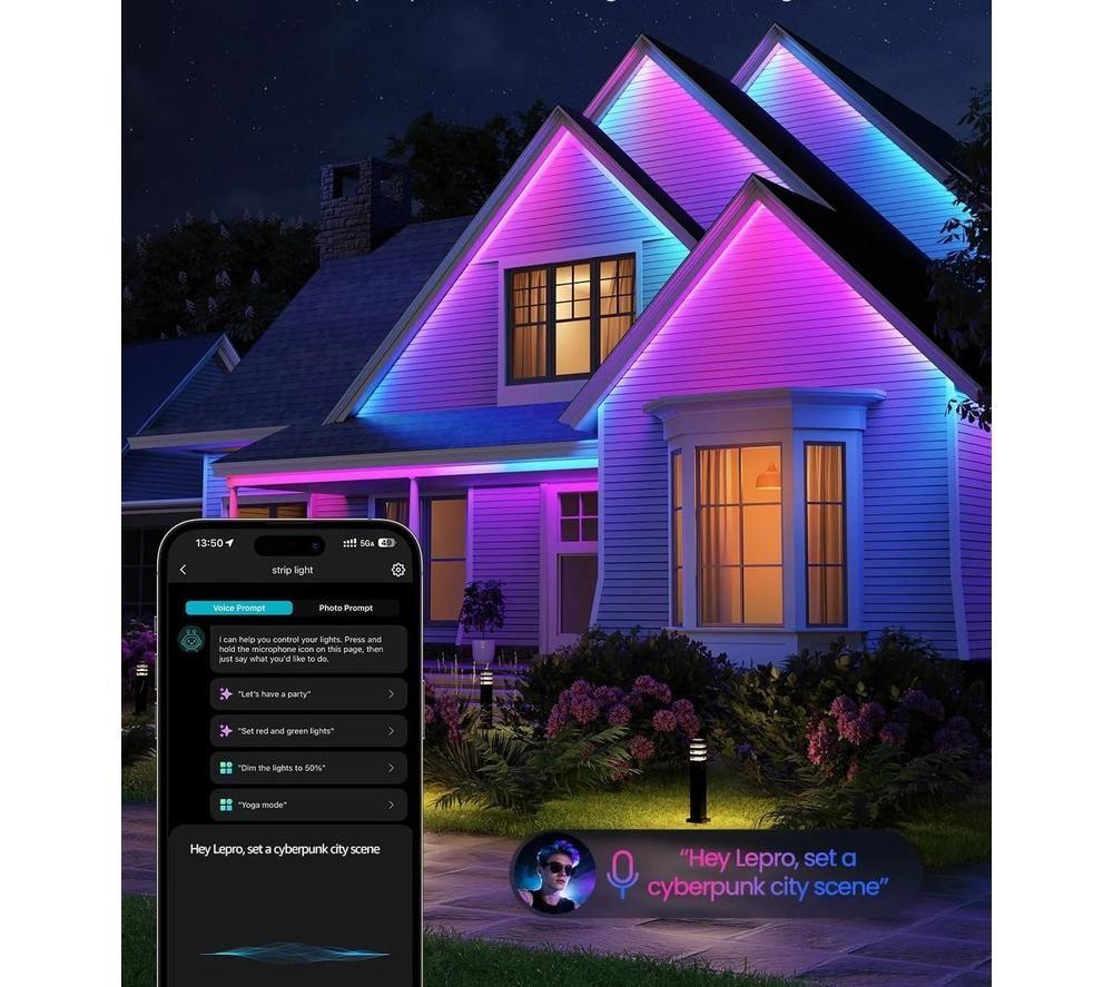 LEPRO AI Smart Outdoor SW1 Rainbow Strip Light - RGB, 5 m image number 3 of 4