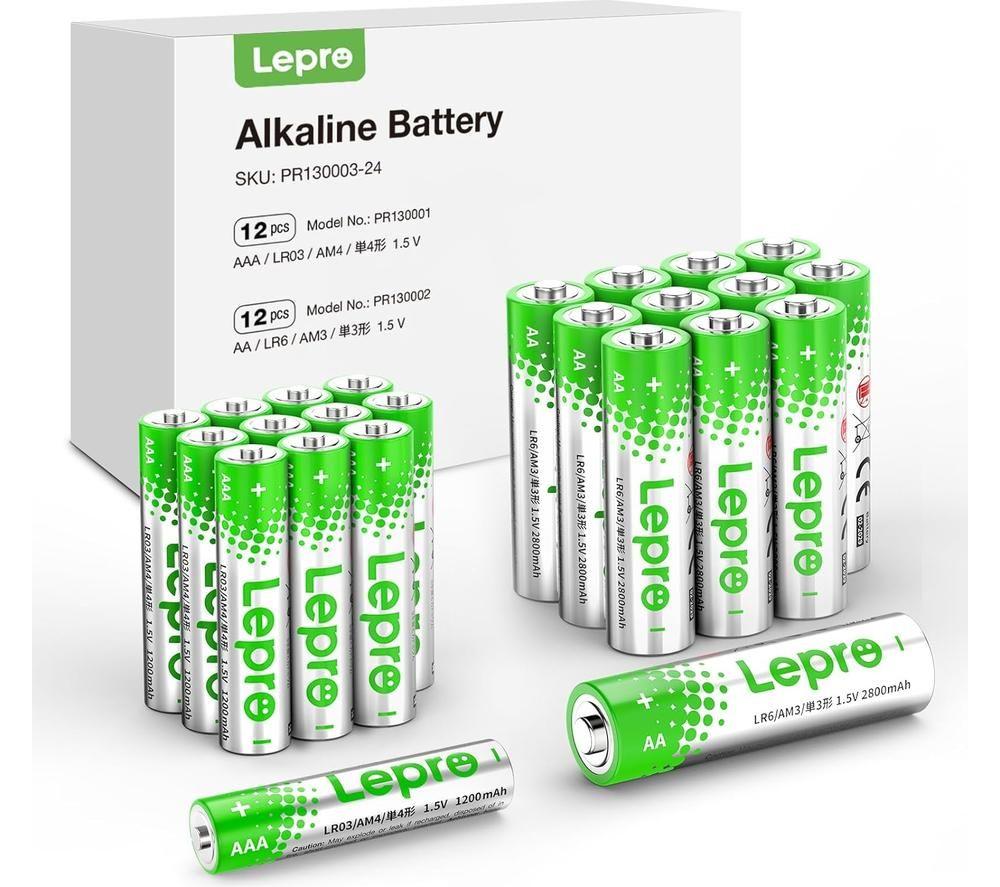 Lepro Aa & Aaa Alkaline Batteries - Pack Of 24