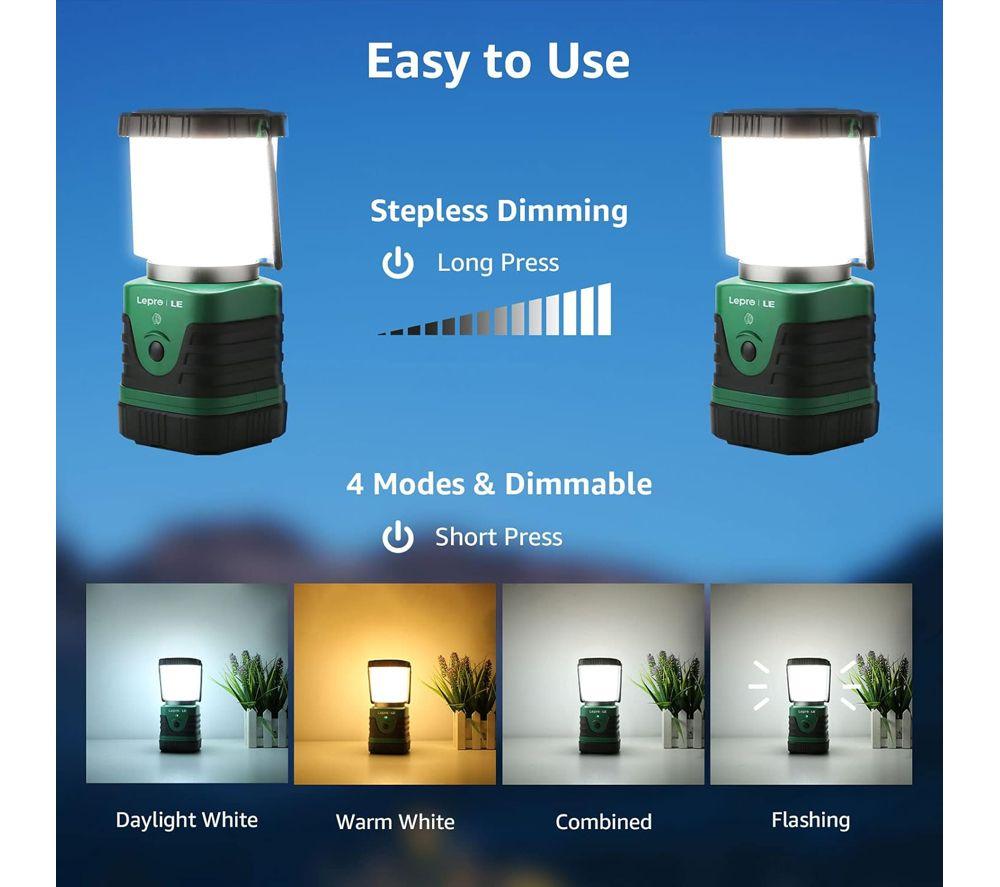 LEPRO EAN3300008 LED Camping Lantern - Black image number 4 of 11