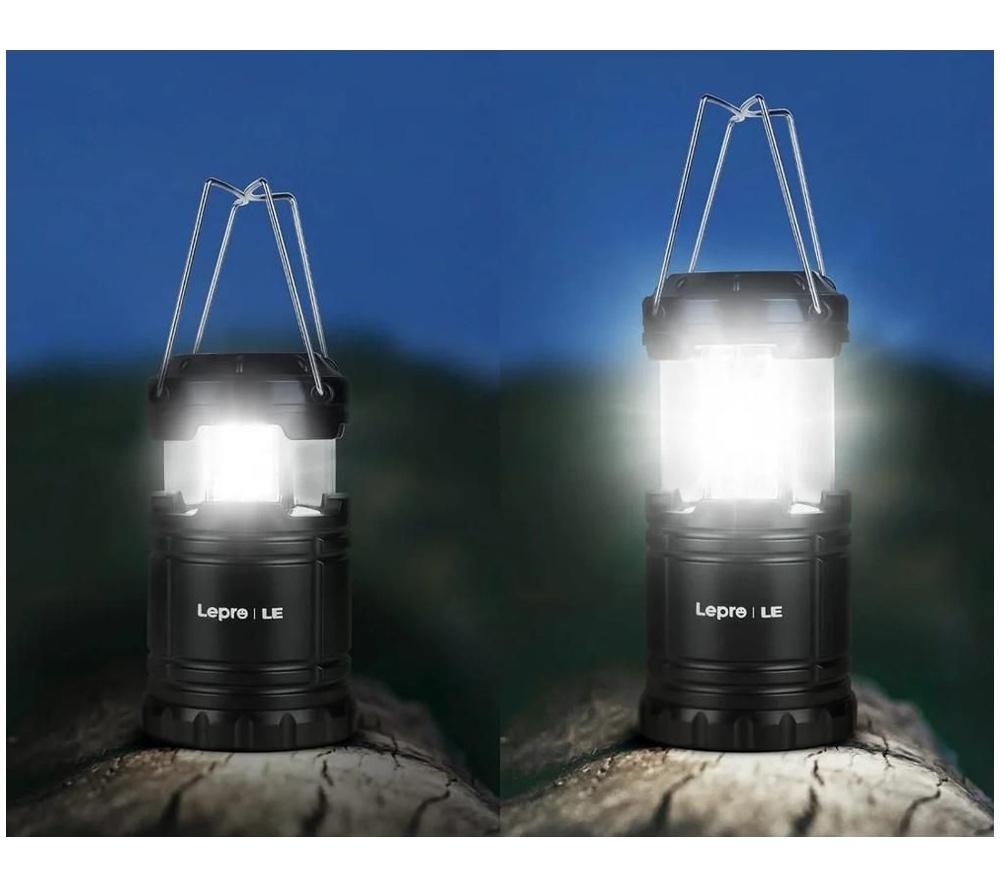 LEPRO 3300007-2 LED Camping Lantern - Black, Pack of 2 image number 2 of 4