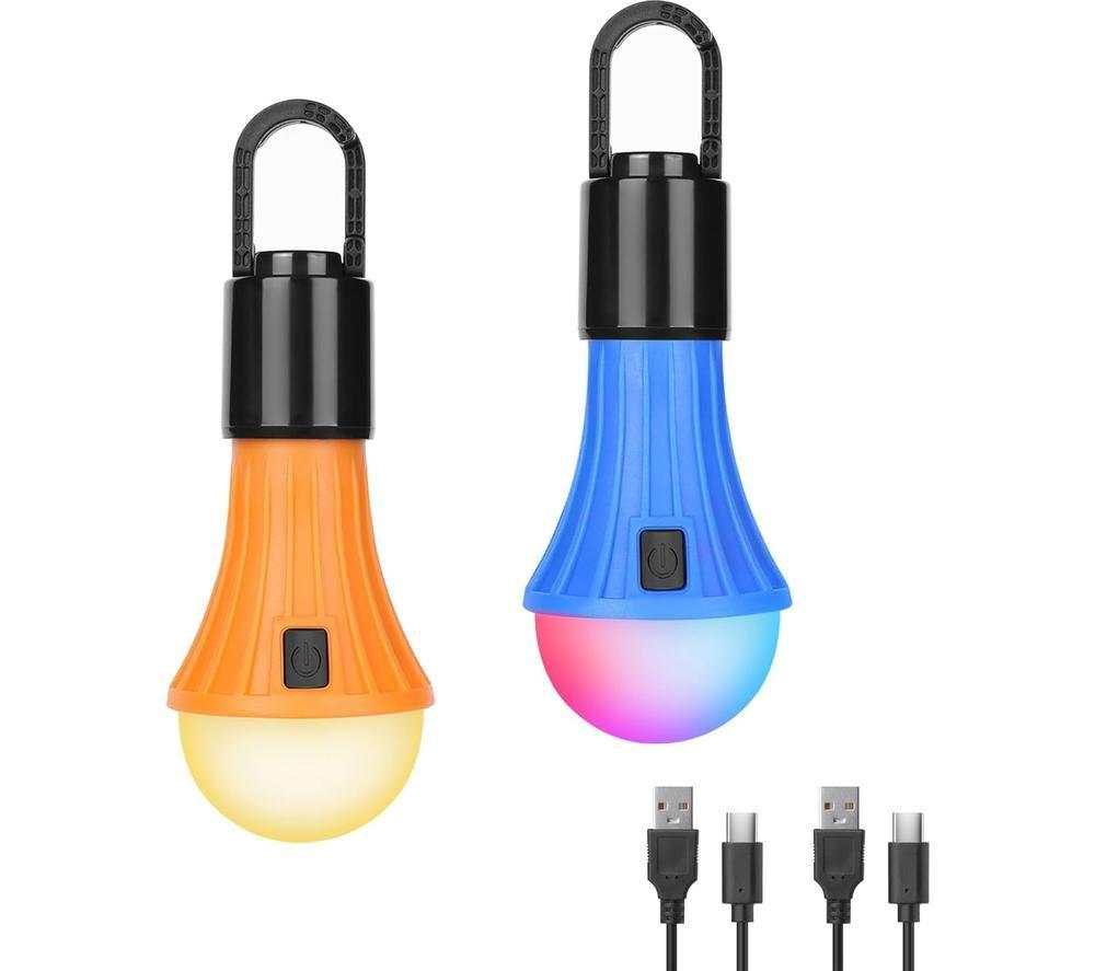 Lepro 330040-2 Led Camping Light - Blue, Orange & White, Pack Of 2