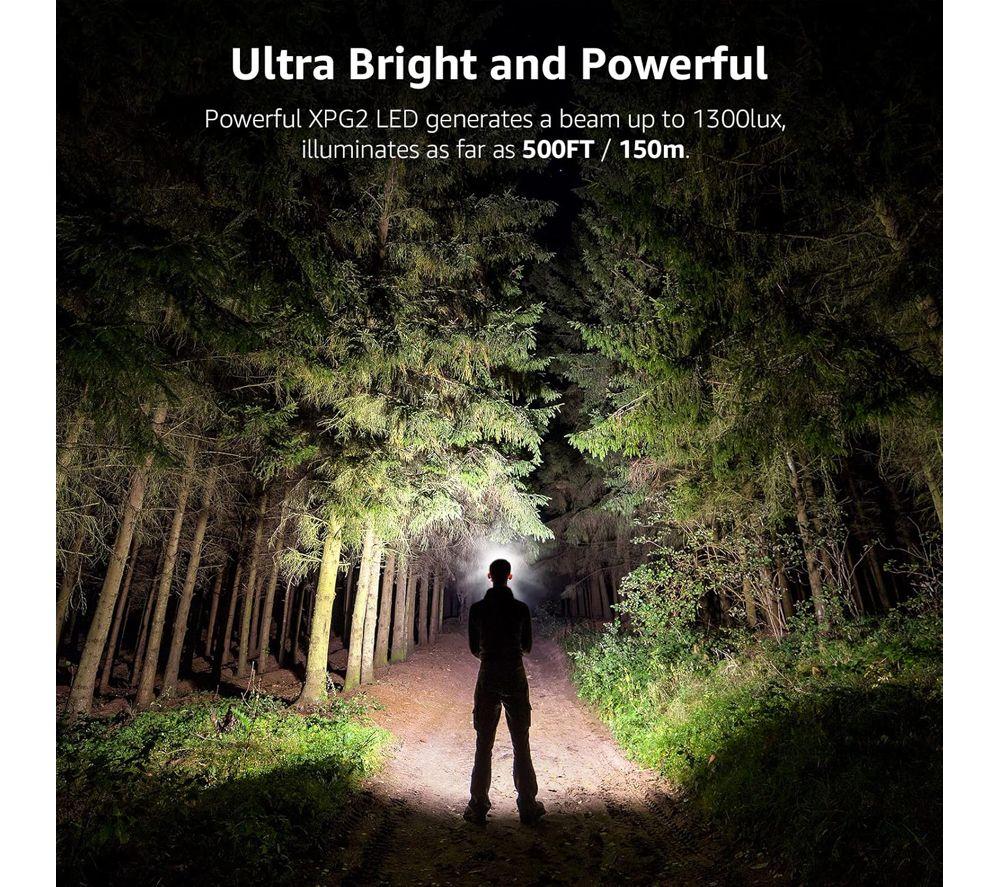 LEPRO EAN320015-2 LED Head Torch - Black, Pack of 2 image number 2 of 8