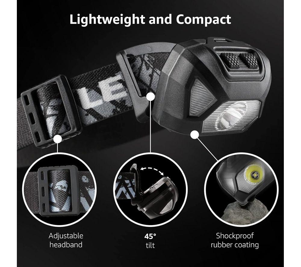 LEPRO EAN320015-2 LED Head Torch - Black, Pack of 2 image number 5 of 8