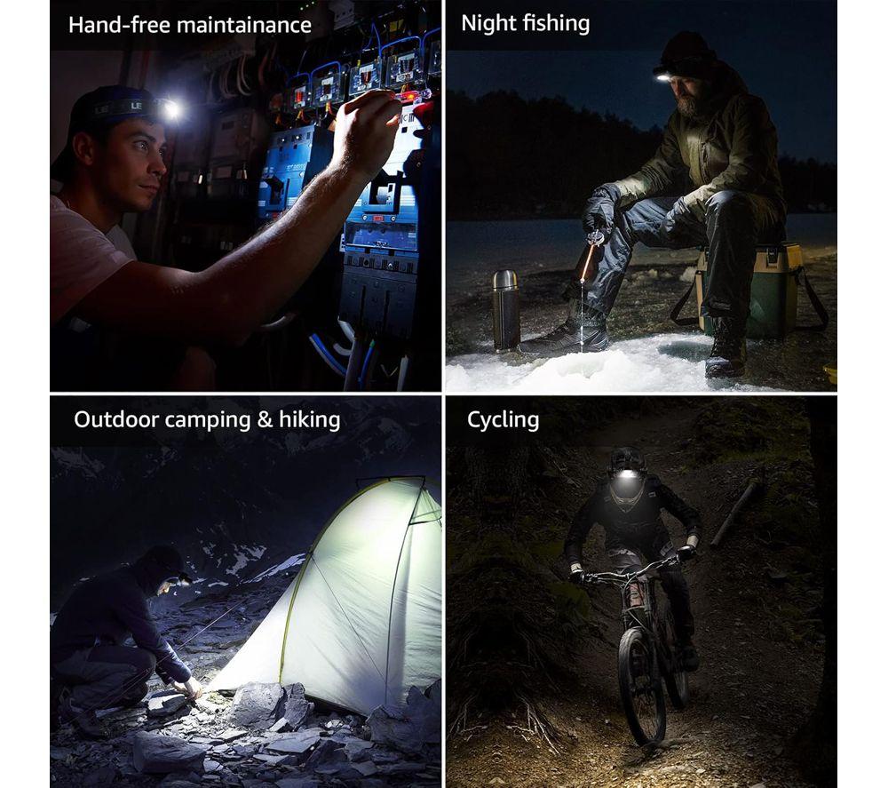 LEPRO EAN320015-2 LED Head Torch - Black, Pack of 2 image number 8 of 8