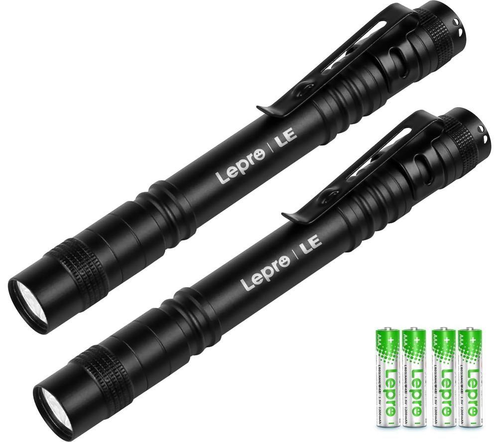LEPRO LE Small Pen Light - Black, Pack of 2
