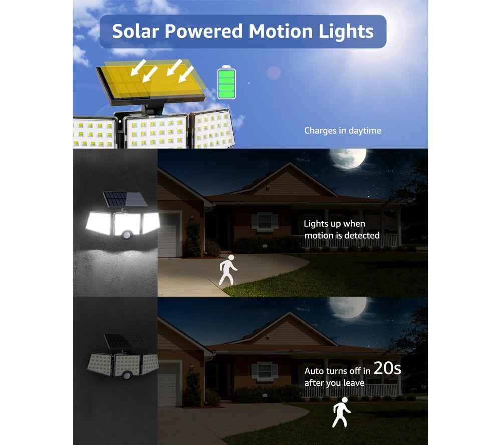 LEPRO Solar Security 1000 Integrated Wall Spotlight - Black image number 5 of 11