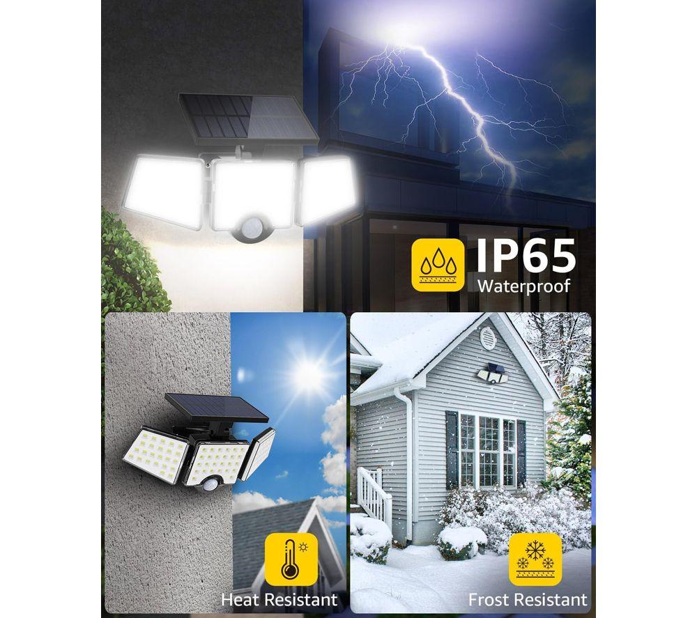 LEPRO Solar Security 1000 Integrated Wall Spotlight - Black image number 6 of 11