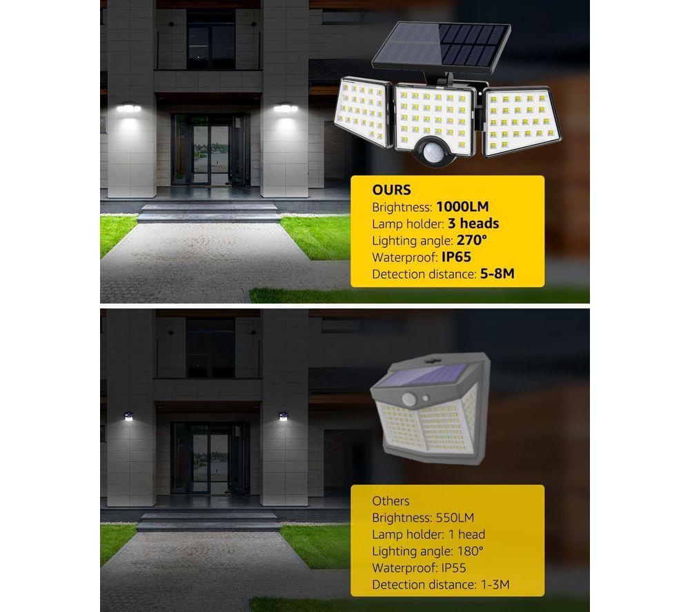 LEPRO Solar Security 1000 Integrated Wall Spotlight - Black image number 9 of 11