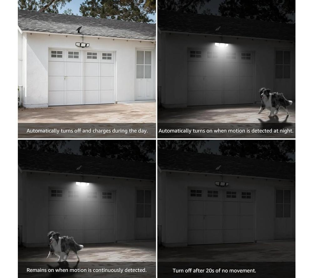 LEPRO Solar LED Floodlight with PIR Motion Sensor - Black & White image number 5 of 8