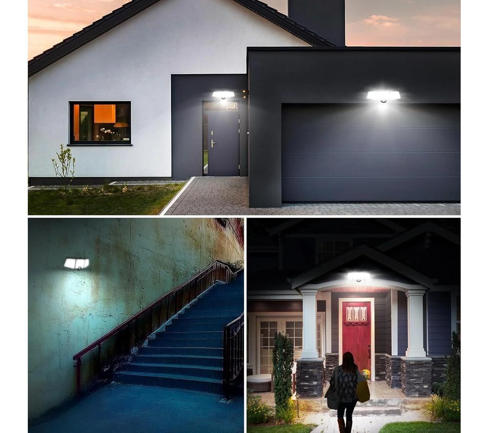 LEPRO Solar LED Floodlight with PIR Motion Sensor - Black & White image number 7 of 8