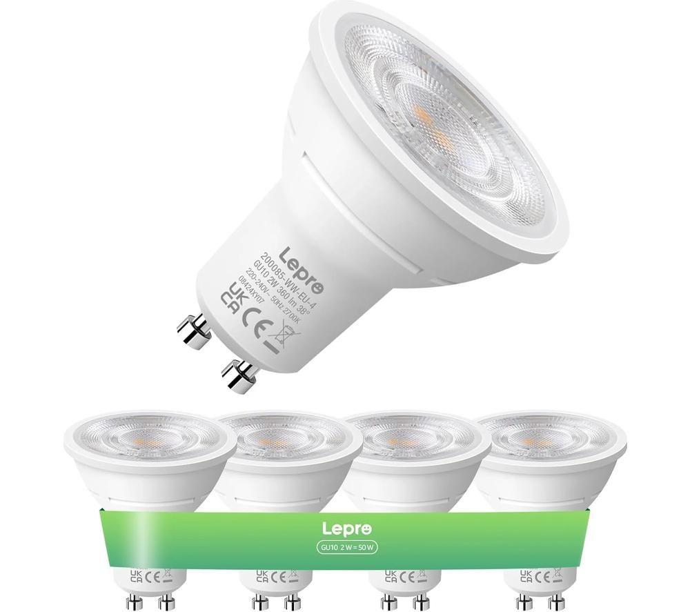 Lepro Led Spot Light Bulb - Gu10, Warm White, Pack Of 4