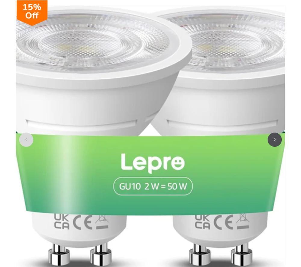 LEPRO LED Spot Light Bulb - GU10, Neutral White, Pack of 2 image number 4 of 4