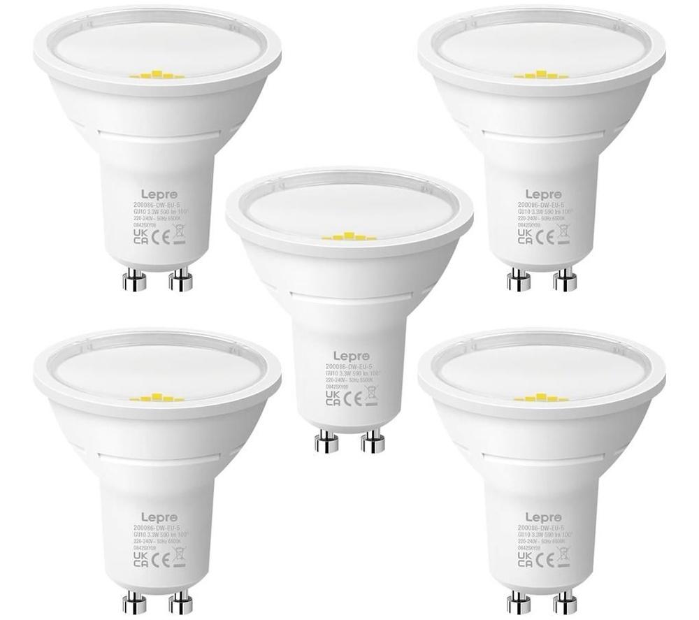 LEPRO LED Spot Light Bulb - GU10, Warm White, Pack of 5 image number 5 of 5