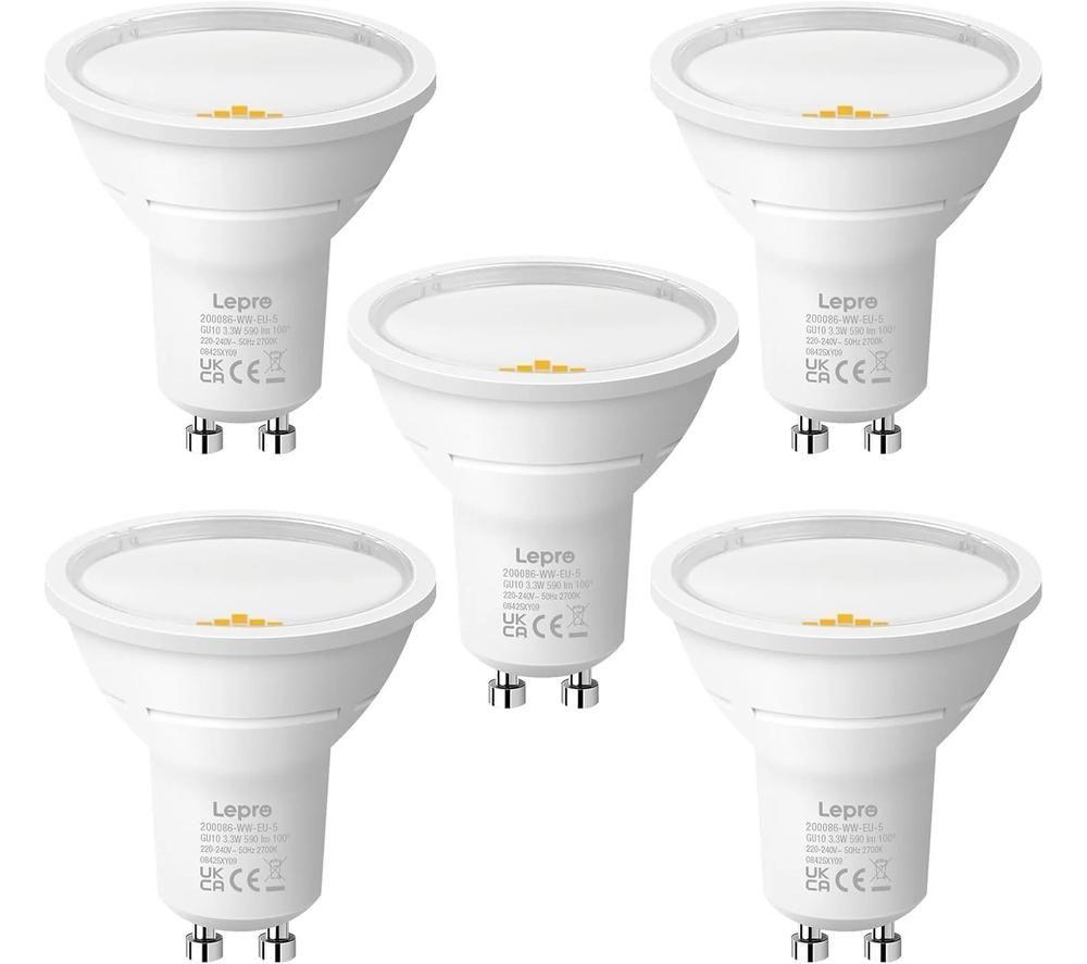Lepro Led Spot Light Bulb - Gu10, Warm White, Pack Of 5